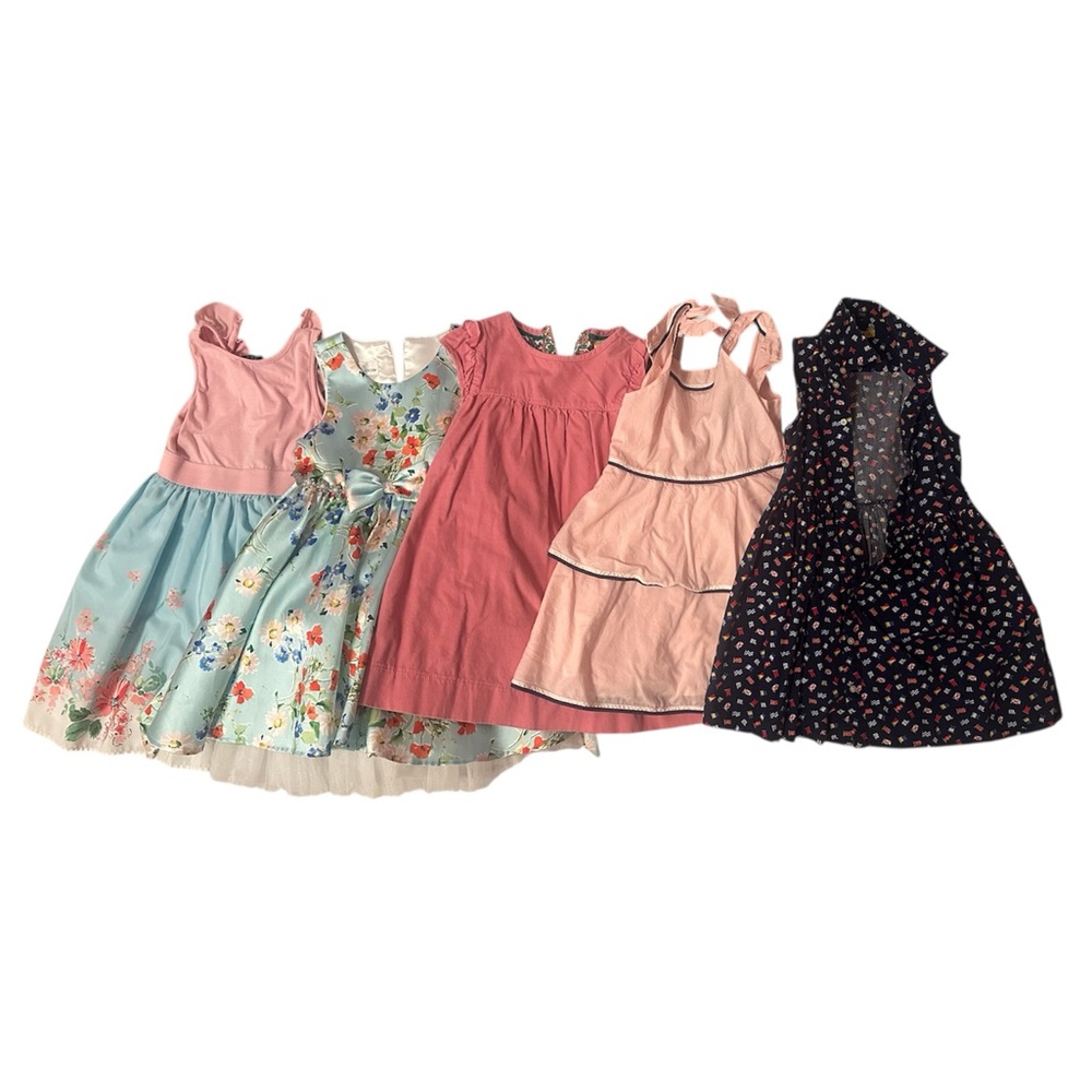 Floral and Solid Kids Dress Set